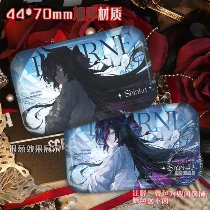 NTE Shinku Holographic Rectangular Tinplate Badge | nte.global NTE グッズ 이환 굿즈 | Shinku, NTE 真紅