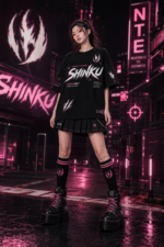 Neverness to Everness (NTE) Shinku “Crimson Protocol” Urban-Pop T-Shirt – Void Slash Streetwear Edition | nte.global NTE グッズ 이환 굿즈 | Shinku, NTE 真紅