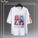 NTE Multi Character Chibi Layered T-Shirt | nte.global NTE グッズ 이환 굿즈 | Nanally, NTE 나나리, NTE ナナリ, Mint, NTE 민트, NTE ミント, Lacrimosa, NTE 라크리모사, NTE ラクリモーサ, Shinku, NTE 真紅