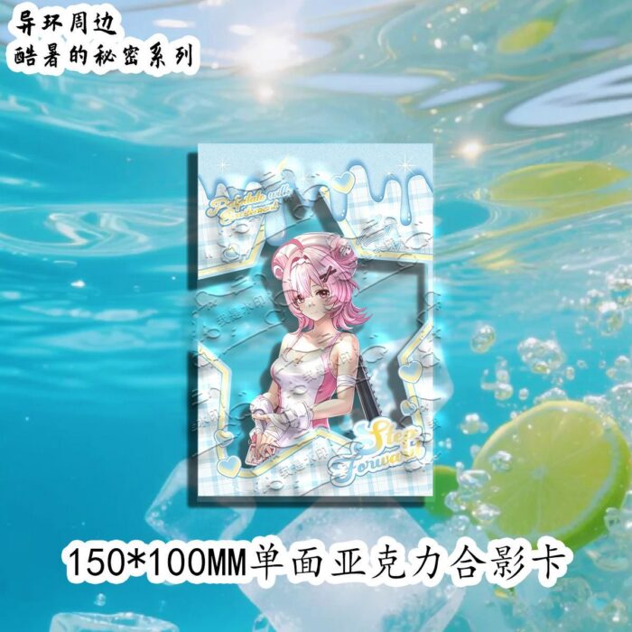 NTE Chiz, Hotori, Sakiri, Mint, Daffodill, Fadia, Haniel, Aurelia and Nanally Summer Secrets Acrylic Photo Cards | nte.global NTE グッズ 이환 굿즈 | Nanally, NTE 나나리, NTE ナナリ, Mint, NTE 민트, NTE ミント, Chiz, NTE 치즈, NTE ちいちゃん, Hotori