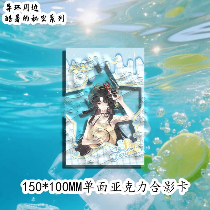 NTE Chiz, Hotori, Sakiri, Mint, Daffodill, Fadia, Haniel, Aurelia and Nanally Summer Secrets Acrylic Photo Cards | nte.global NTE グッズ 이환 굿즈 | Nanally, NTE 나나리, NTE ナナリ, Mint, NTE 민트, NTE ミント, Chiz, NTE 치즈, NTE ちいちゃん, Hotori