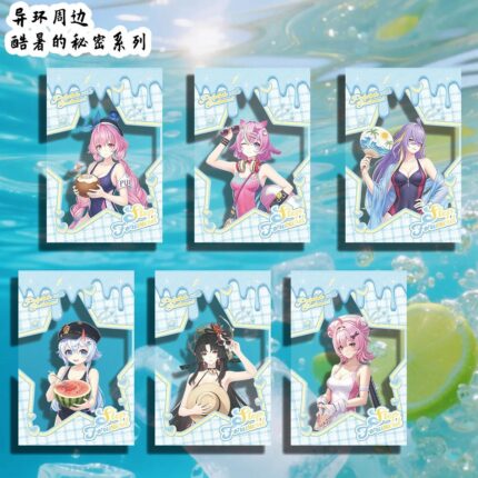 NTE Chiz, Hotori, Sakiri, Mint, Daffodill, Fadia, Haniel, Aurelia and Nanally Summer Secrets Acrylic Photo Cards | nte.global NTE グッズ 이환 굿즈 | Nanally, NTE 나나리, NTE ナナリ, Mint, NTE 민트, NTE ミント, Chiz, NTE 치즈, NTE ちいちゃん, Hotori