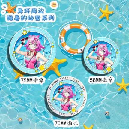 NTE Haniel, Daffodill, Fadia, Mint, Sakiri, Aurelia, Chiz, Hotori and Nanally Summer Secrets Badges | nte.global NTE グッズ 이환 굿즈 | Nanally, NTE 나나리, NTE ナナリ, Mint, NTE 민트, NTE ミント, Chiz, NTE 치즈, NTE ちいちゃん, Hotori