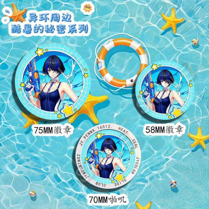 NTE Haniel, Daffodill, Fadia, Mint, Sakiri, Aurelia, Chiz, Hotori and Nanally Summer Secrets Badges | nte.global NTE グッズ 이환 굿즈 | Nanally, NTE 나나리, NTE ナナリ, Mint, NTE 민트, NTE ミント, Chiz, NTE 치즈, NTE ちいちゃん, Hotori