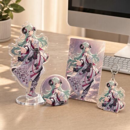 NTE Iroi Standee, Badge, Postcard and Keychain Set | nte.global NTE グッズ 이환 굿즈
