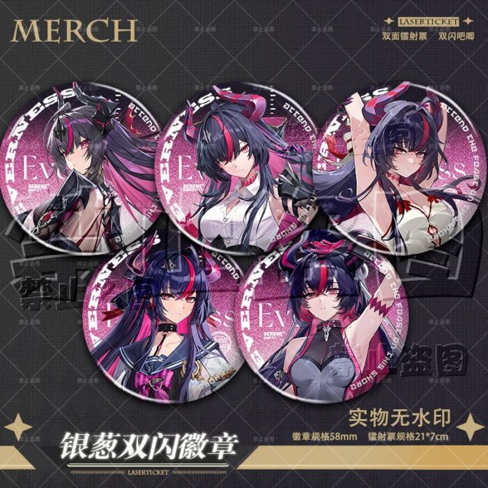 NTE Shinku Laser Ticket and Silver Glitter Badge Collection | nte.global NTE グッズ 이환 굿즈 | Shinku, NTE 真紅