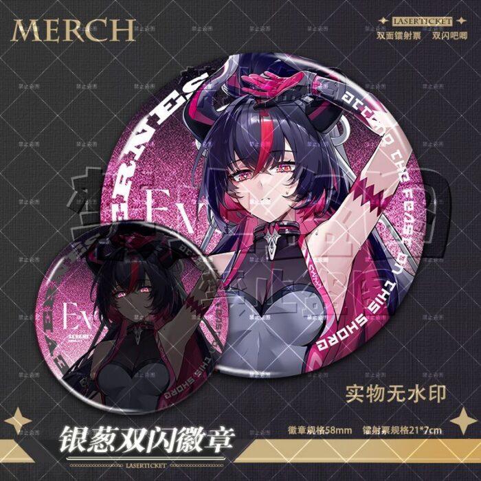 NTE Shinku Laser Ticket and Silver Glitter Badge Collection | nte.global NTE グッズ 이환 굿즈 | Shinku, NTE 真紅