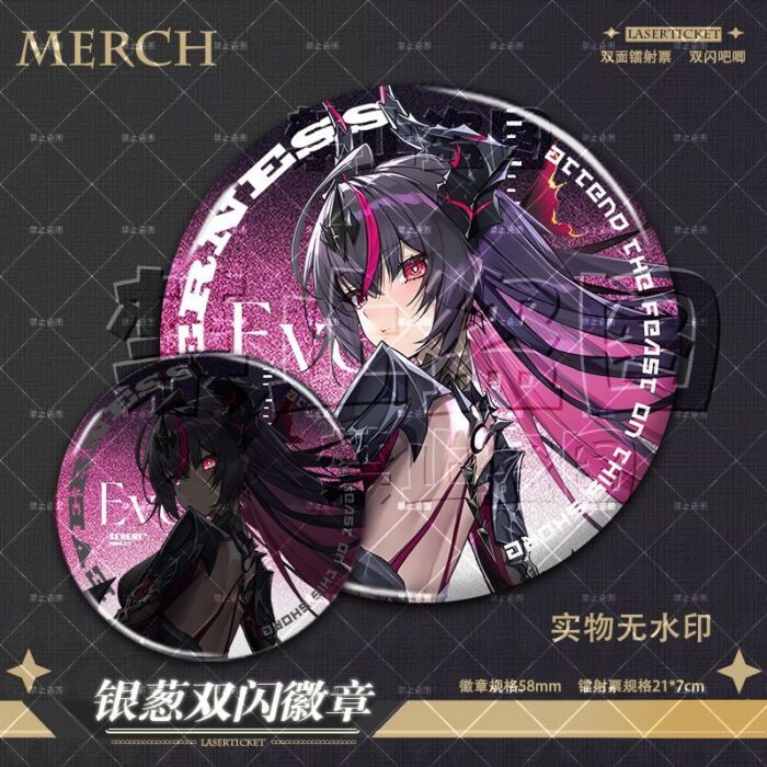 NTE Shinku Laser Ticket and Silver Glitter Badge Collection | nte.global NTE グッズ 이환 굿즈 | Shinku, NTE 真紅
