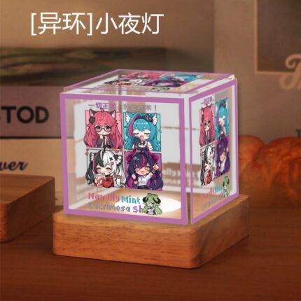 NTE Nanally, Mint, Lacrimosa and Shinku Three-Color Wooden Night Light | nte.global NTE グッズ 이환 굿즈 | Nanally, NTE 나나리, NTE ナナリ, Mint, NTE 민트, NTE ミント, Lacrimosa, NTE 라크리모사, NTE ラクリモーサ, Shinku, NTE 真紅