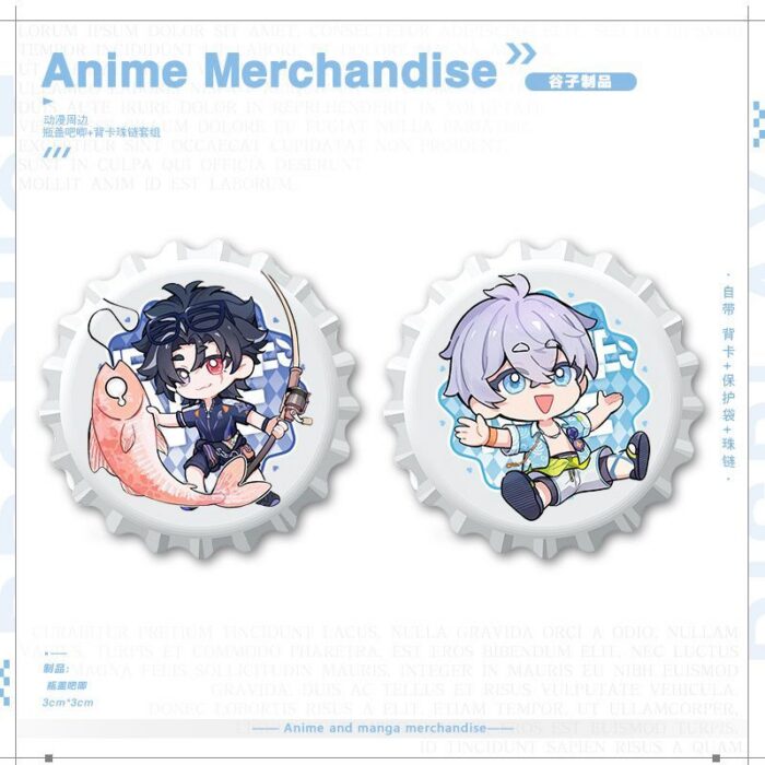 NTE Chibi Bottle Cap Badge and Keychain Collection | nte.global NTE グッズ 이환 굿즈 | Nanally, NTE 나나리, NTE ナナリ, Mint, NTE 민트, NTE ミント
