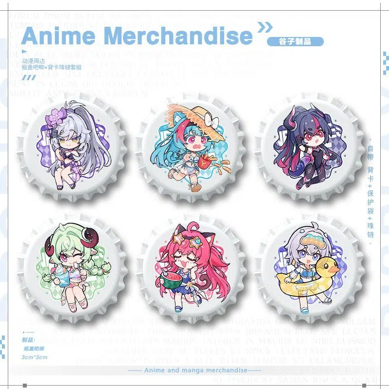NTE Chibi Bottle Cap Badge and Keychain Collection | nte.global NTE Chibi Bottle Cap Badge and Keychain Collection | nte.global | NTE Mint Iroi Nanally Zankou |