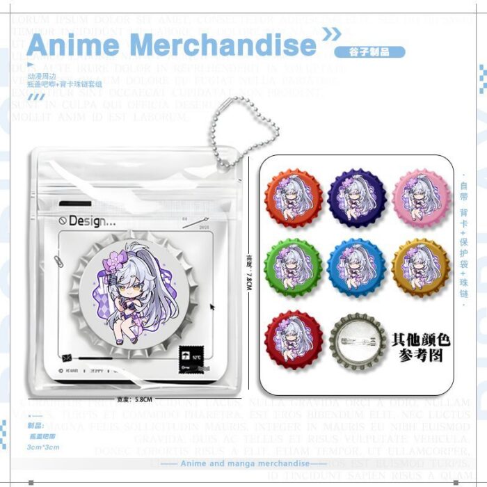 NTE Chibi Bottle Cap Badge and Keychain Collection | nte.global NTE グッズ 이환 굿즈 | Nanally, NTE 나나리, NTE ナナリ, Mint, NTE 민트, NTE ミント