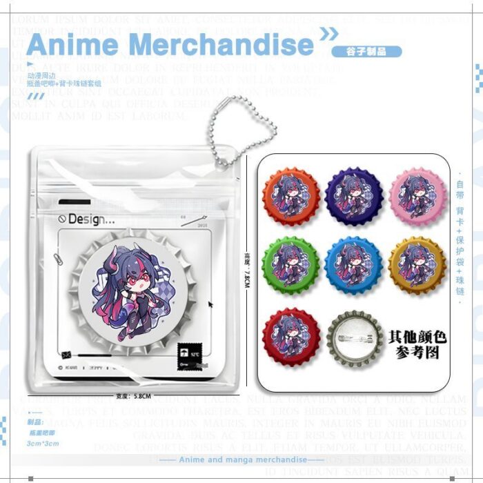 NTE Chibi Bottle Cap Badge and Keychain Collection | nte.global NTE グッズ 이환 굿즈 | Nanally, NTE 나나리, NTE ナナリ, Mint, NTE 민트, NTE ミント