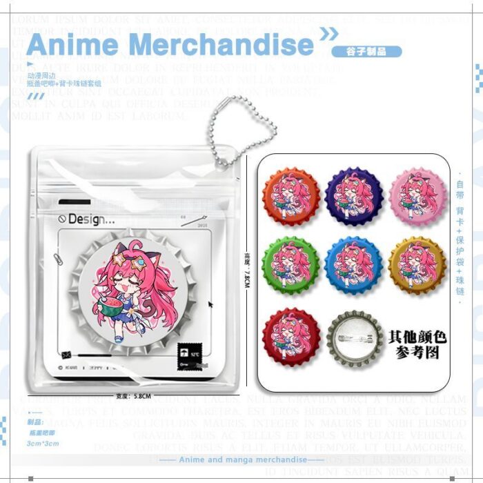 NTE Chibi Bottle Cap Badge and Keychain Collection | nte.global NTE グッズ 이환 굿즈 | Nanally, NTE 나나리, NTE ナナリ, Mint, NTE 민트, NTE ミント