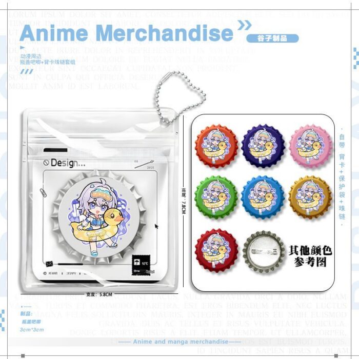 NTE Chibi Bottle Cap Badge and Keychain Collection | nte.global NTE グッズ 이환 굿즈 | Nanally, NTE 나나리, NTE ナナリ, Mint, NTE 민트, NTE ミント