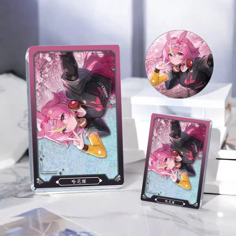 NTE Haniel Glitter Acrylic Display Block and Badge Collection | nte.global | NTE Haniel |
