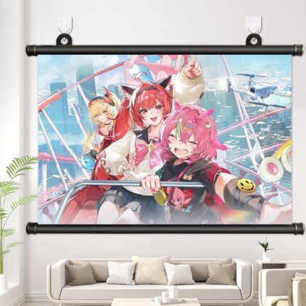NTE Multi-Character Wall Tapestry | nte.global NTE グッズ 이환 굿즈 | Nanally, NTE 나나리, NTE ナナリ, Mint, NTE 민트, NTE ミント, Lacrimosa, NTE 라크리모사, NTE ラクリモーサ, Chiz, NTE 치즈, NTE ちいちゃん, Hotori