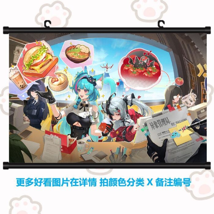 NTE Multi-Character Wall Tapestry | nte.global NTE グッズ 이환 굿즈 | Nanally, NTE 나나리, NTE ナナリ, Mint, NTE 민트, NTE ミント, Lacrimosa, NTE 라크리모사, NTE ラクリモーサ, Chiz, NTE 치즈, NTE ちいちゃん, Hotori