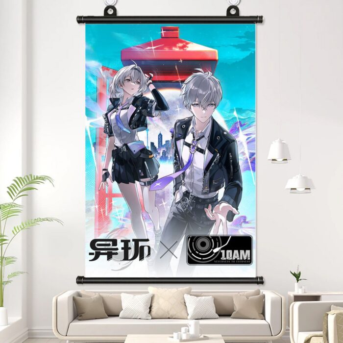 NTE Multi-Character Wall Tapestry | nte.global NTE グッズ 이환 굿즈 | Nanally, NTE 나나리, NTE ナナリ, Mint, NTE 민트, NTE ミント, Lacrimosa, NTE 라크리모사, NTE ラクリモーサ, Chiz, NTE 치즈, NTE ちいちゃん, Hotori