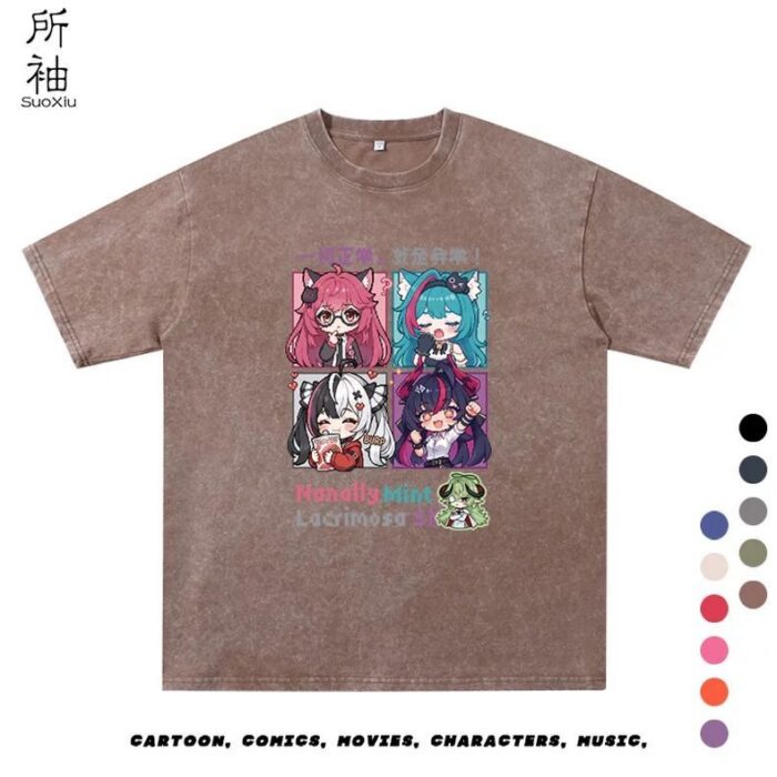 NTE Nanally, Mint, Lacrimosa and Shinku T-Shirt | nte.global NTE グッズ 이환 굿즈 | Nanally, NTE 나나리, NTE ナナリ, Mint, NTE 민트, NTE ミント, Lacrimosa, NTE 라크리모사, NTE ラクリモーサ, Shinku, NTE 真紅