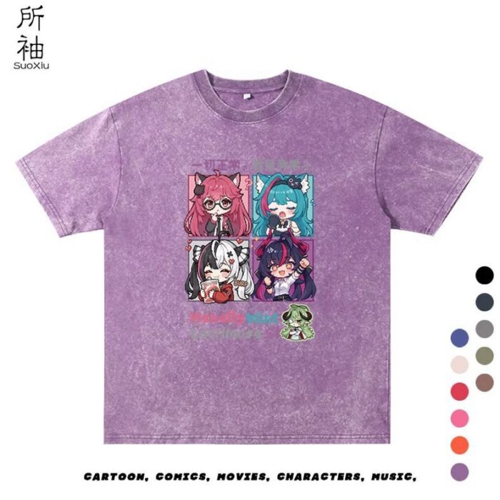 NTE Nanally, Mint, Lacrimosa and Shinku T-Shirt | nte.global NTE グッズ 이환 굿즈 | Nanally, NTE 나나리, NTE ナナリ, Mint, NTE 민트, NTE ミント, Lacrimosa, NTE 라크리모사, NTE ラクリモーサ, Shinku, NTE 真紅