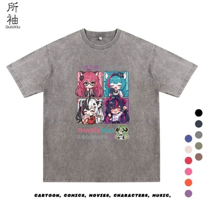NTE Nanally, Mint, Lacrimosa and Shinku T-Shirt | nte.global NTE グッズ 이환 굿즈 | Nanally, NTE 나나리, NTE ナナリ, Mint, NTE 민트, NTE ミント, Lacrimosa, NTE 라크리모사, NTE ラクリモーサ, Shinku, NTE 真紅