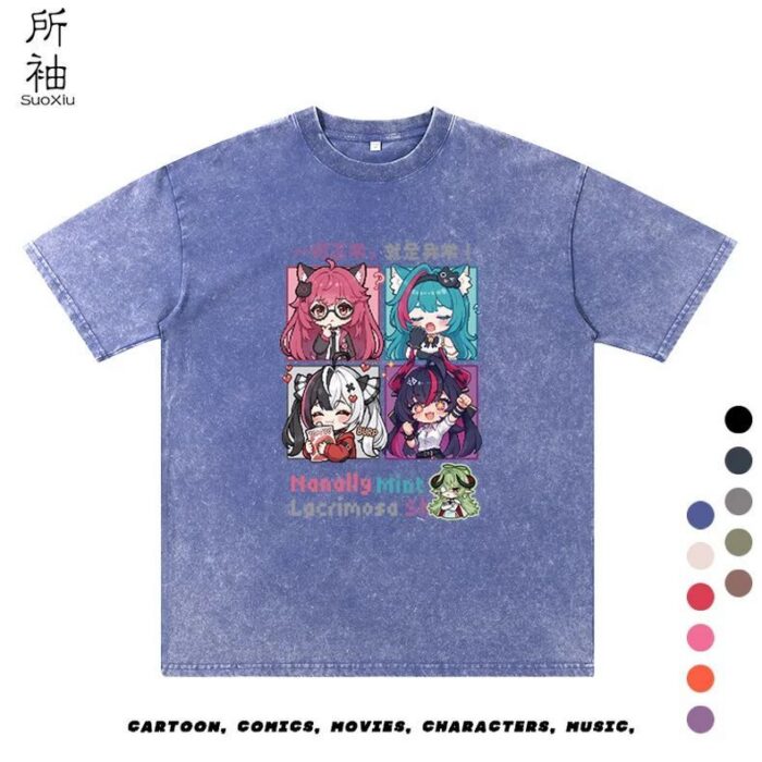 NTE Nanally, Mint, Lacrimosa and Shinku T-Shirt | nte.global NTE グッズ 이환 굿즈 | Nanally, NTE 나나리, NTE ナナリ, Mint, NTE 민트, NTE ミント, Lacrimosa, NTE 라크리모사, NTE ラクリモーサ, Shinku, NTE 真紅