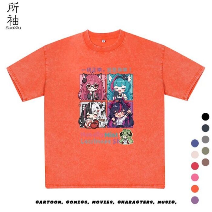 NTE Nanally, Mint, Lacrimosa and Shinku T-Shirt | nte.global NTE グッズ 이환 굿즈 | Nanally, NTE 나나리, NTE ナナリ, Mint, NTE 민트, NTE ミント, Lacrimosa, NTE 라크리모사, NTE ラクリモーサ, Shinku, NTE 真紅