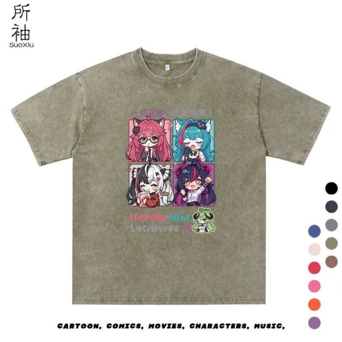 NTE Nanally, Mint, Lacrimosa and Shinku T-Shirt | nte.global NTE グッズ 이환 굿즈 | Nanally, NTE 나나리, NTE ナナリ, Mint, NTE 민트, NTE ミント, Lacrimosa, NTE 라크리모사, NTE ラクリモーサ, Shinku, NTE 真紅