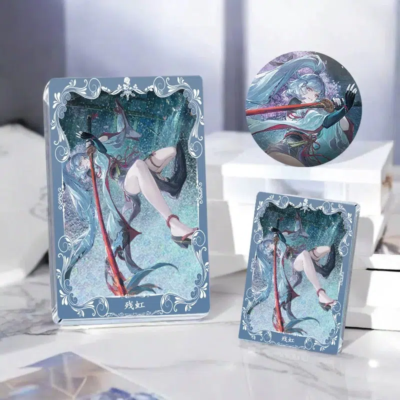 NTE Zankou Blue Blade Liquid Glitter Acrylic Tiles and Badge | nte.global NTE グッズ 이환 굿즈