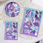 NTE Zankou Purple Lotus Glitter Acrylic Display Block and Badge Collection | nte.global NTE グッズ 이환 굿즈