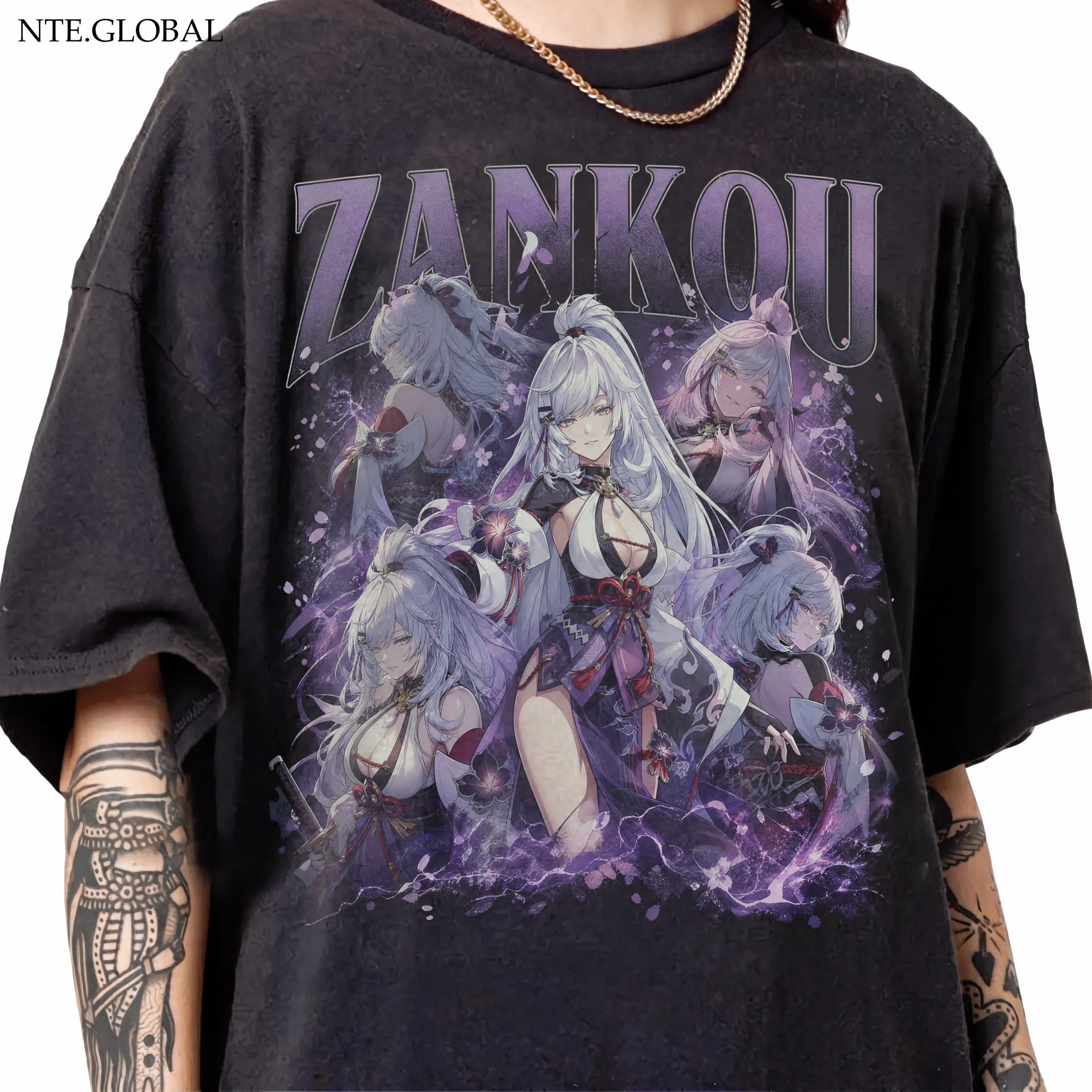Neverness to Everness (NTE) Zankou “Phantom Bloom” Vintage Graphic T-Shirt – Retro Streetwear Edition | nte.global Neverness to Everness (NTE) Zankou “Phantom Bloom” Vintage Graphic T-Shirt – Retro Streetwear Edition | nte.global NTE グッズ 이환 굿즈