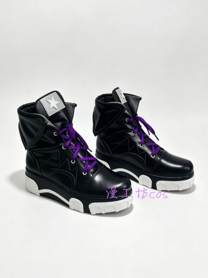 NTE Akane Rin Black and Purple Star Cosplay Shoes