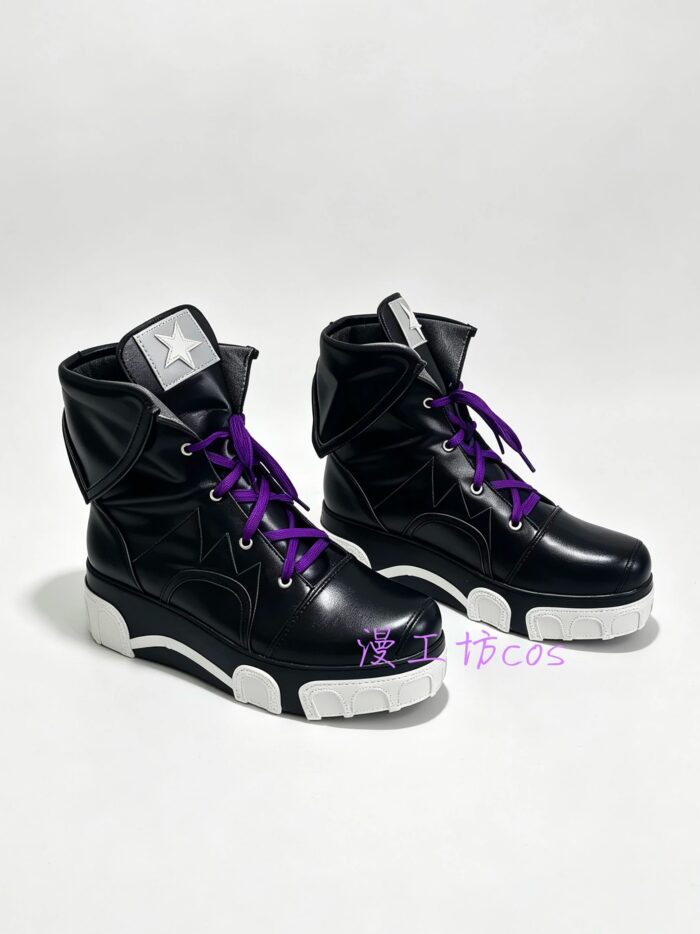 NTE Akane Rin Black and Purple Star Cosplay Shoes