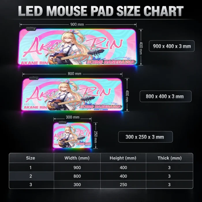NTE Akane Rin RGB Gaming Mousepad Collection | nte.global NTE グッズ 이환 굿즈