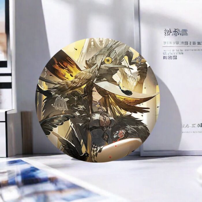 NTE Blackbird Golden Portrait Glitter Acrylic Block and Badge - 58 mm Badge