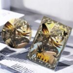 NTE Blackbird Golden Portrait Glitter Acrylic Block and Badge