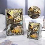 NTE Blackbird Golden Portrait Glitter Acrylic Block and Badge - Large Block, Small Block and Badge Set