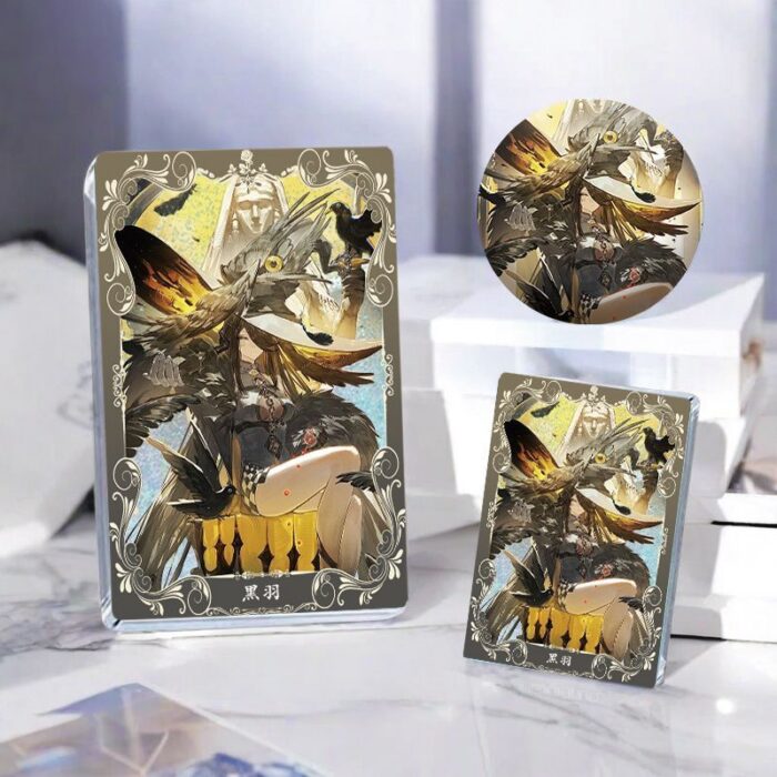 NTE Blackbird Golden Portrait Glitter Acrylic Block and Badge - Large Block, Small Block and Badge Set
