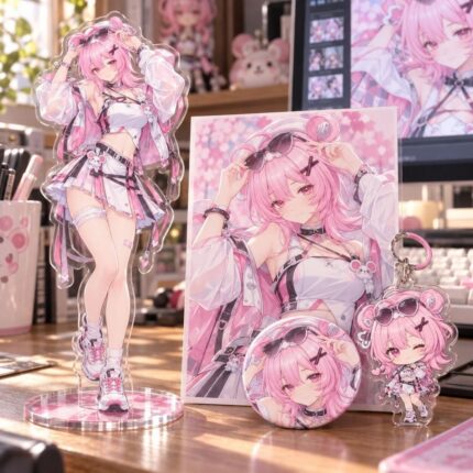 NTE Chiz Pink Portrait Acrylic Standee and Accessories | nte.global NTE グッズ 이환 굿즈 | Chiz, NTE 치즈, NTE ちいちゃん