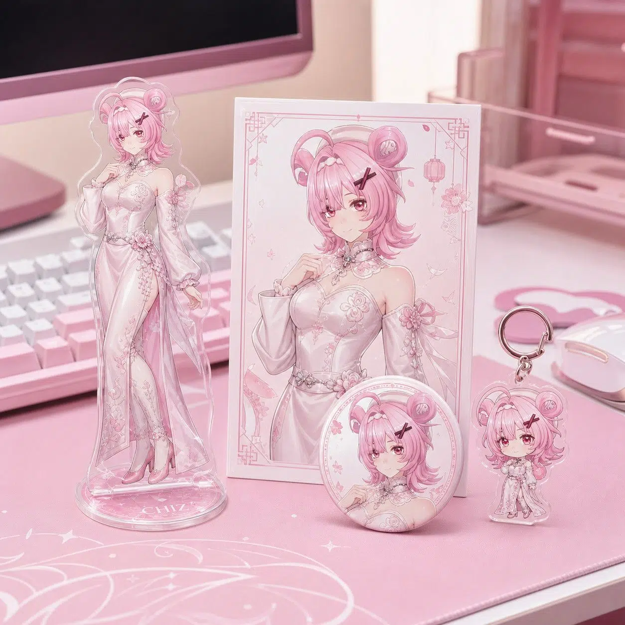 NTE Chiz White Dress Acrylic Standee and Accessories | nte.global | NTE Chiz |