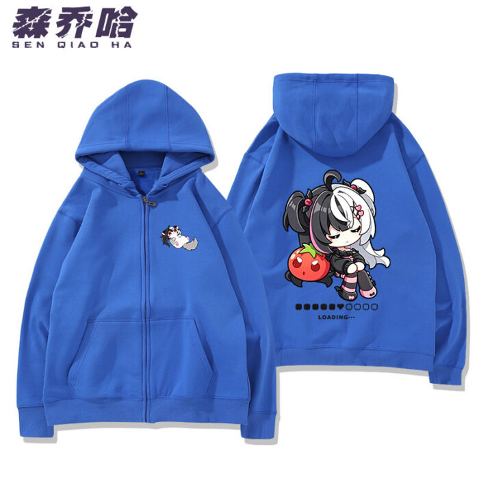 NTE Lacrimosa Chibi Tomato Zip Hoodie - Blue - Design 2