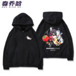 NTE Lacrimosa Chibi Tomato Zip Hoodie - Black - Design 3