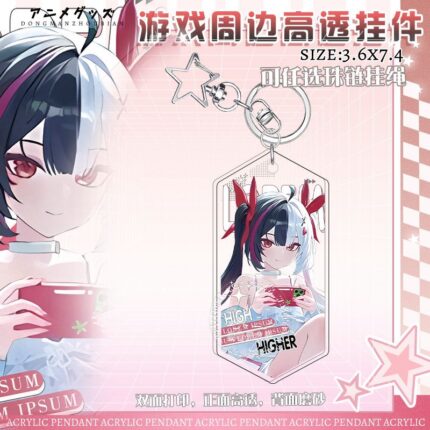 NTE Lacrimosa Shinku Summer Hexagonal Keychain | nte.global NTE グッズ 이환 굿즈 | Lacrimosa, NTE 라크리모사, NTE ラクリモーサ, Shinku, NTE 真紅