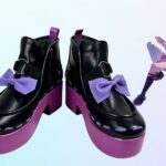 NTE Linko Black and Purple Cosplay Shoes
