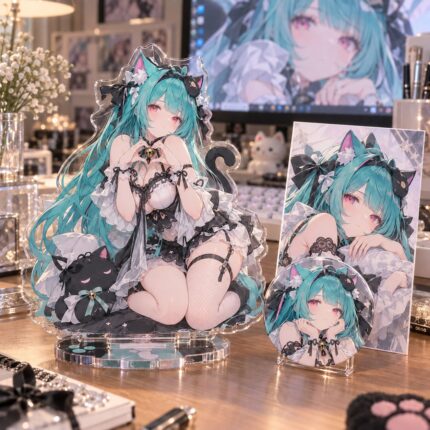 NTE Mint Seated Maid Acrylic Standee and Accessories | nte.global NTE グッズ 이환 굿즈 | Mint, NTE 민트, NTE ミント