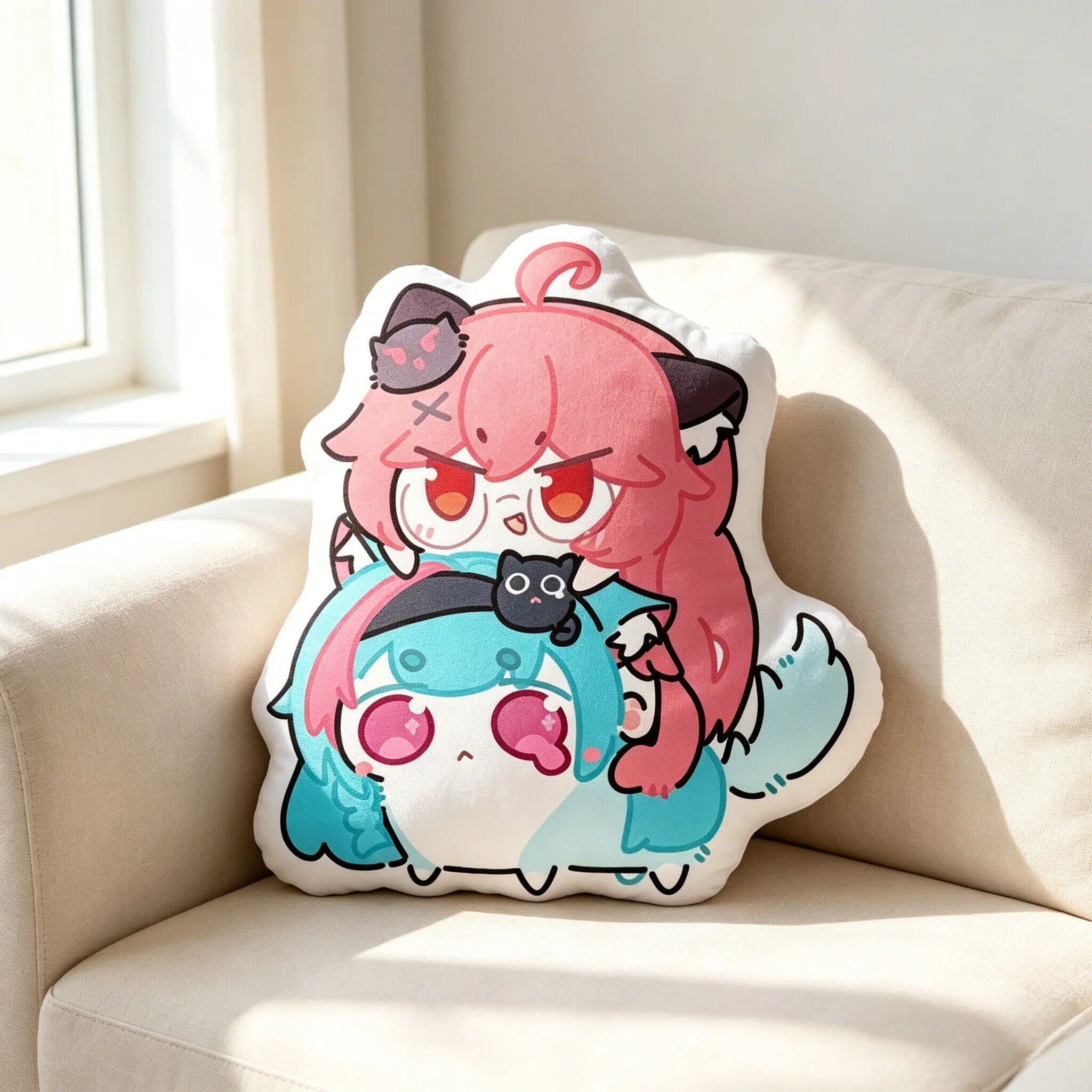 NTE Nanally Mint Character-Shaped Plush Pillow - Nanally Riding Mint - Design 1 NTE Nanally Mint Character-Shaped Plush Pillow - Nanally Riding Mint - Design 1