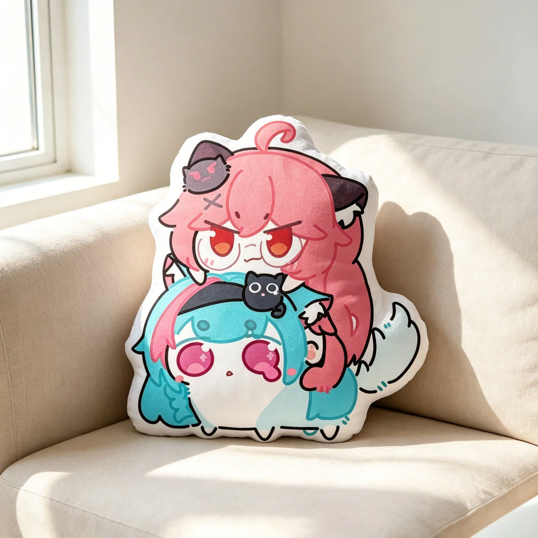 NTE Nanally Mint Character-Shaped Plush Pillow - Nanally Riding Mint - Design 2 NTE Nanally Mint Character-Shaped Plush Pillow - Nanally Riding Mint - Design 2